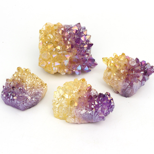 Geode <span class=keywords><strong>Grezzo</strong></span> con Cristalli Aura Rosa Iridescenti Elettroplaccati, Cluster <span class=keywords><strong>di</strong></span> <span class=keywords><strong>Cristallo</strong></span> Naturale, Quarzo Arcobaleno Trasparente - Product Image 5