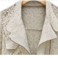 Blouson Biker en Dentelle Tendance 2022 – Nouvelle Collection Automne – Veste Courte Décontractée Entièrement en Dentelle de Haute Qualité avec Fermeture Éclair
