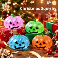 Jouet à presser Citrouille Scintillante d'Halloween en TPR Souple Anti-stress, Cadeau Nouveauté pour Fête d'Halloween pour Enfants et Adultes