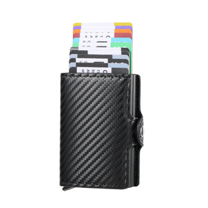 <span class=keywords><strong>Portacarte</strong></span> Pop-Up da <span class=keywords><strong>Uomo</strong></span> Minibook con Logo Personalizzato in Fibra di Carbonio, Anti-RFID, Grande Capacità, <span class=keywords><strong>Portafoglio</strong></span> a Doppio Strato - Product Image 2