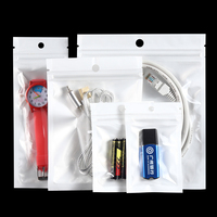 Pochette transparente refermable en CPP+OPP PE laminé, résistante à l'humidité, avec trou de suspension, trois côtés scellés, pour le stockage de collations, de bonbons et de fruits secs