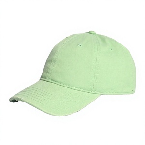 Casquette de baseball vert clair délavée, visière usée, style Dad Hat, logo personnalisé, décontractée, sport, extérieur - Product Image 3