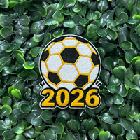 Patch brodé à paillettes, dernière collection 2026, patchs de football scintillants, patchs sportifs brodés personnalisés thermocollants pour vestes