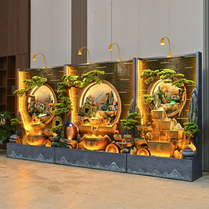 Fuente de Agua Feng Shui con Rueda de la Fortuna y Rocalla |   Decoración de Interiores para Vestíbulo de <span class=keywords><strong>Hotel</strong></span>, Decoración para Inauguración de Oficina - Product Image 4