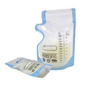 कस्टम थोक प्लास्टिक डॉ डुडु स्तन दूध पंप भंडारण बैग फ्रिज में डबल जिपर 100ct के साथ