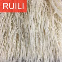 Fausse fourrure d'agneau de mongolie, tissu artificiel bouclés, poils longs de 80mm, haute qualité, offre spéciale
