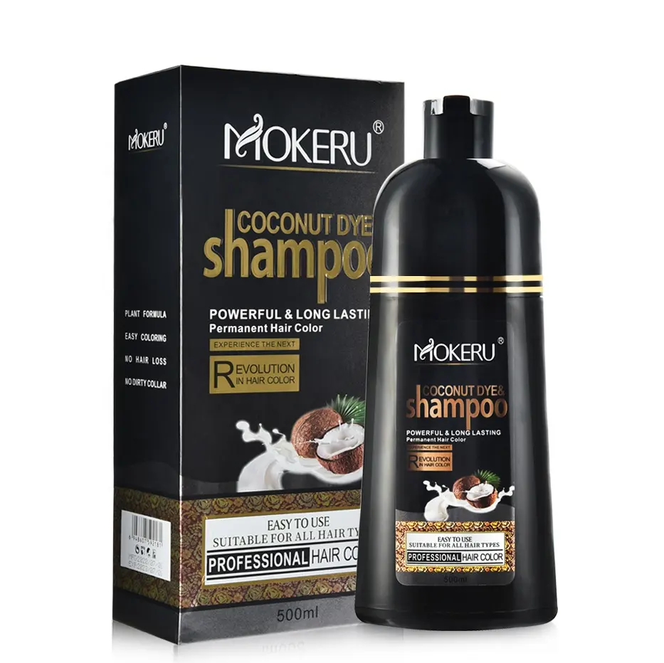 Mokeru Langdurige Snelle Zwart Haar Shampoo Natuurlijke Pure Natuurlijke Kokosolie Haarverf Shampoo Voor Haar Voor Vrouwen