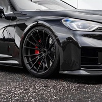 Jantes en alliage forgées WX OEM à cinq branches 18x8.5 19x9 noir mat 5x112 5x120 5x114.3 pour Audi A4/A6 avec lèvre polie