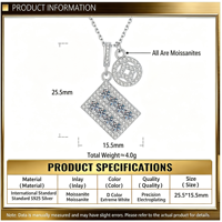 Collier Pendentif Moissanite Style Chinois Vintage en Gros, Plaqué Rhodium S925, Ras-de-cou Ajustable, Bijoux Quotidiens pour Femmes