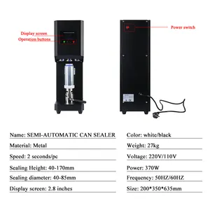 Semi-Autometic Kan Sealer Folie Handleiding Plastic Fles Capper Machine Cap Soda Tin Kan Seamer Automatische Kan Sluitmachine