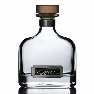 Bouteilles en verre <span class=keywords><strong>de</strong></span> flint <span class=keywords><strong>de</strong></span> haute qualité au design unique, gravées à l'acide, plates, 700 ml/750 ml/800 ml, pour whisky, vodka, tequila, liqueur, avec bouchon couronne/bouchon en liège - Product Image 4