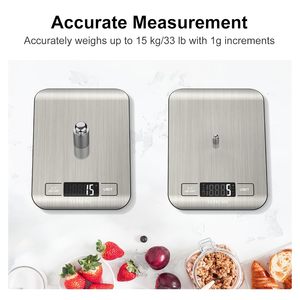 Balance de cuisine électronique numérique portable étanche en acier inoxydable 5 kg, précision 1g, alimentée par piles, meilleure vente en gros directe usine - Product Image 2