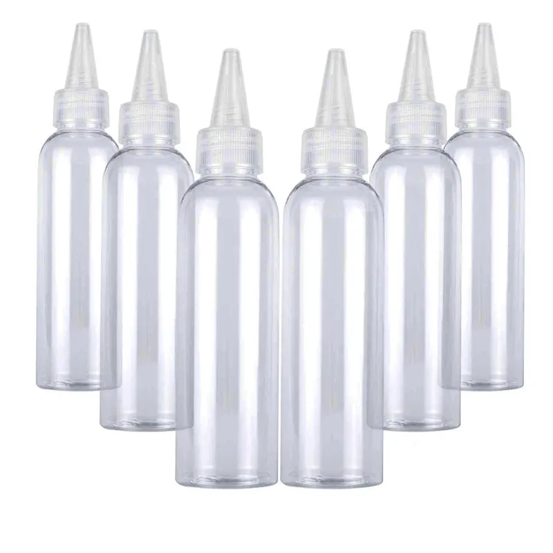 Botellas de plástico de 4oz con tapón giratorio, botellas rellenables con tinta de pigmento de 120ml