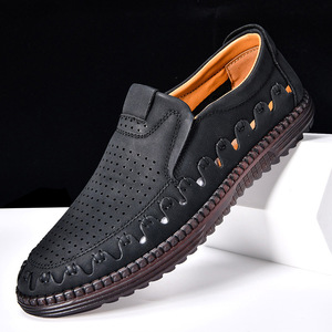 Nuove Scarpe Casual da Uomo in Pelle Cucite a Mano, Slip-On Oversize Traspiranti e Leggere per Esterni 2515 - Product Image 4