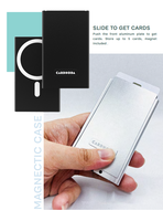 Porte-cartes magnétique en aluminium CardHoda, portefeuille fin, blocage RFID, porte-cartes d'identité, porte-passeport, design minimaliste, 6 pouces, sans
