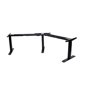 Meubles de bureau personnalisés en vente <span class=keywords><strong>chaude</strong></span>, bureau debout électrique moderne à 3 pieds, réglable en hauteur, en forme de L - Product Image 2