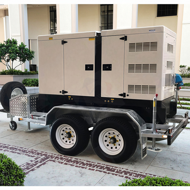 30KVA 40KVA 50KVA Mobile Trailer-Type Silent Diesel Generator Low-Noise Outdoor Standby Power Genset