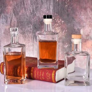 Botella de vidrio de Ginebra cuadrada vacía de 500ml para cenas, bebidas de <span class=keywords><strong>brandy</strong></span>, botellas de vidrio para utensilios vintage de jugo - Product Image 6