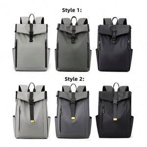 Custom Men's Roll Top <b>Laptop</b> <b>Backpack</b> Travel Waterproof Leather College Bag Rolling Daypack Casual Sports School <b>Backpack</b> - Product Image 5