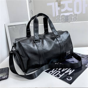 Custom Large Capacity Pu Leather Men's Gym <b>Bag</b> Dry Wet Separated Portable Travel <b>Bag</b> Short Distance Luggage Fashionable - Product Image 1