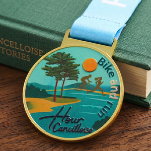 Medallas de Metal para Maratones y Ciclismo, con Logotipo Personalizado en Aerosol de Color, para Eventos Deportivos de Carrera, Ciclismo y Duatlón - Product Image 4