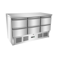 368L 3 portes solides table pizza salade bar sandwich présentoir avec dosseret comptoir réfrigérateur commercial