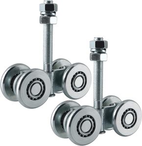<span class=keywords><strong>Rail</strong></span> de conception industrielle suspendu <span class=keywords><strong>porte</strong></span> de grange <span class=keywords><strong>coulissante</strong></span> roue à rainure <span class=keywords><strong>double</strong></span> voie - Product Image 1