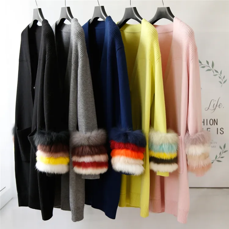 Selling long Sleeve Sweater Casual Jackets Women's Wool Knit Cardigan
