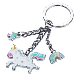 Anime Key Chains Custom Cute Cartoon Unicorn Key Chain Horse Keychain Metal Keychain