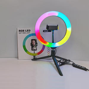 Nouveau pour <span class=keywords><strong>Tik</strong></span> <span class=keywords><strong>Tok</strong></span> Photo Lampe RGB Mini LED Portable 26 cm / 36 cm Lumière flash LED pour téléphone avec trépied Anneau lumineux pour appareil photo téléphone - Product Image 6