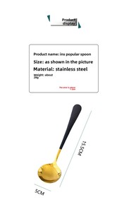 A274 Internet Celebrity Household Stainless Steel Soup & Dessert Spoon Thickened Long Handle Mixing Spoon - Product Image 6