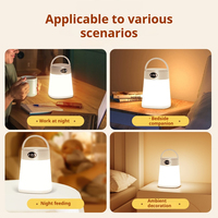 Lampe de chevet USB à LED Lampe de camping tactile Télécommande Recharge 1200mA Veilleuse de chevet à température tricolore