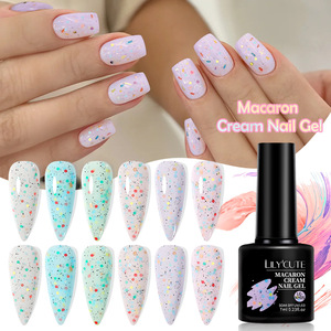 Vernis à ongles gel effet crème glacée pailletée, couleur macaron, crémeux, frais, brillant, pour manucure et nail art, vente en gros - Product Image 2