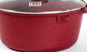 MGC Kitchen Classic Serie Rumana Olla para sopa 20/24/26/28/30/32 cm Recubrimiento de mármol Juegos de utensilios de cocina Material metálico inferior de inducción - Product Image 5