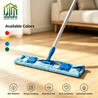 Serpillère plate en microfibre absorbante, économique, facile à installer, durable, pour le nettoyage des sols en carrelage et en bois à la maison