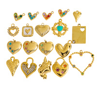 Pendentif Cœur Creux en Acier Inoxydable Série Love, Coloré et Inaltérable, pour Bricolage