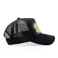 Gorra de Camionero Personalizada con Diseño Nuevo, Logotipo de Pedrería, 5 Paneles, Malla Transpirable, para Deportes al Aire Libre, Gorra de Béisbol