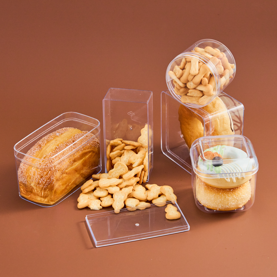 large clear plastic tiramisu container rectangle
