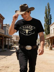 Magliette da Cowboy Western da Uomo, <span class=keywords><strong>T</strong></span>-<span class=keywords><strong>shirt</strong></span> Vintage con Grafica Teschio di Mucca, Maglie Senza Maniche in Misto Cotone Stile Boho Country per Concerti Musicali - Product Image 3