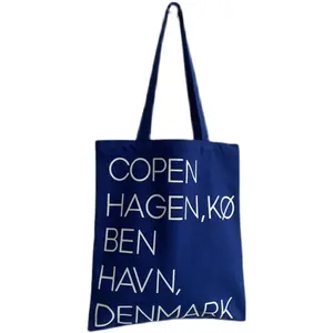 Bolsa de algodón con cremallera y logotipo impreso personalizado, bolsa de compras con cremallera orgánica, azul marino oscuro