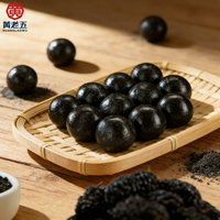 Boules de bonbons au sésame noir doux et sucré, riches en calcium et en fibres alimentaires, ingrédients propres, collation saine, vente en gros