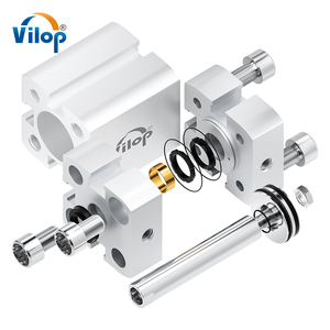 กระบอกสแตนเลสขนาดกะทัดรัดชุด40-S ISO21287มาตรฐานชิ้นส่วนนิวเมติกที่ทำหน้าที่คู่ใหม่ - Product Image 4