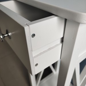 Classical Elegant Bedsid Cabinet Bedroom Night Stand Bedside <strong>Table</strong> with 1 Drawers <strong>Side</strong> <strong>Table</strong> <strong>White</strong> - Product Image 4