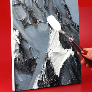 سكاكين لوح ملاعق من الفولاذ المقاوم للصدأ بمقبض خشبي للزيت وطلاء الغواش مستلزمات فنية أساسية - Product Image 5