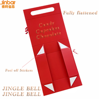 Jinbar Biologisch Abbaubare Weihnachts-Buchförmige Versandbox Faltbare Geschenkbox mit Griff Fliesenmuster Platzsparend Kostengünstig Individuelles Logo Schneeflocke
