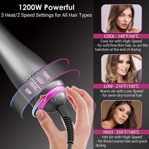 Sèche-cheveux professionnel à <span class=keywords><strong>air</strong></span> chaud 1200W, <span class=keywords><strong>brosse</strong></span> pour sèche-cheveux, peigne magique, <span class=keywords><strong>Styler</strong></span>, One Step - Product Image 6