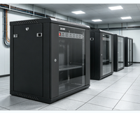 LACY 12U Deluxe Wall-Mounted Network Cabinet dengan Pintu 19-inci - Rak Server dengan Perlindungan IP20