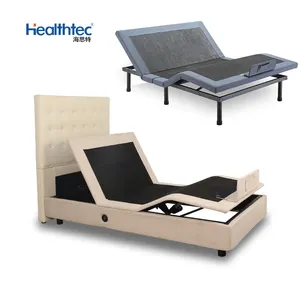 Home wireless remote zero gravity king size split single electric massage adjustable bed frame with mattress