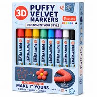 Stylos en mousse 3D, marqueurs thermosensibles, ensemble de 8 couleurs pour tissu/vêtements/toile, dessin coloré