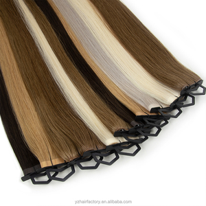 Extensiones de Cabello Rubio Europeo de Alta Calidad, Doble Trama, Invisibles, con Cinta Adhesiva Larga de PU, Extensiones de Cabello Humano Virgen - Product Image 5